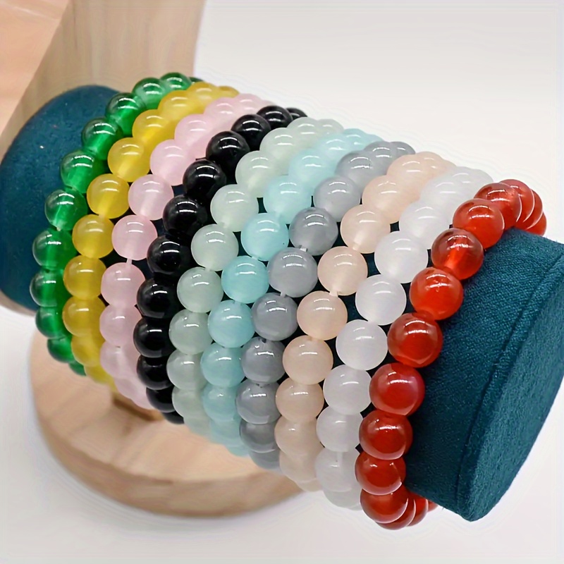 Fashionable Jelly Color Round Beads Glass Beads Handmade - Temu