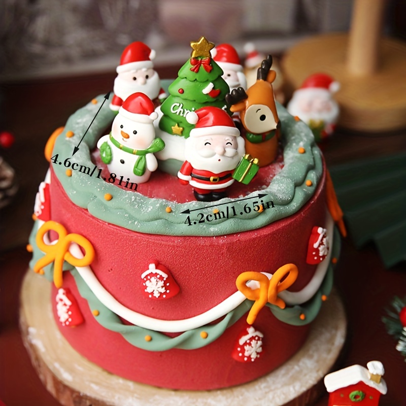  5pcs Christmas Baking Supplies Miniature Santa Claus Santa  Claus Cake Topper Santa Claus Snowflakes Mini Decor Christmas Ornaments  Cake Ornaments Elder Dessert Christmas Tree : Grocery & Gourmet Food