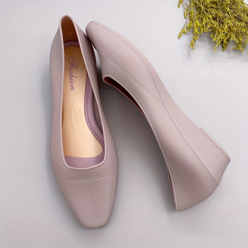Women's Flat Jelly Shoes Pointed Toe Pvc Slip Shoes Fashion - Temu