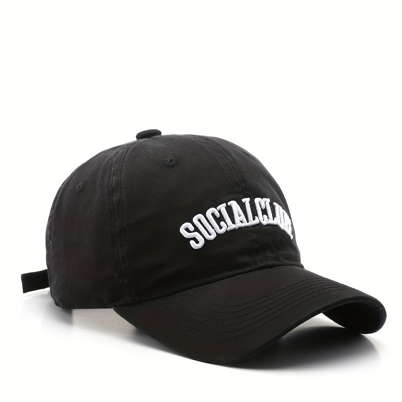 SOCIAL CLUB Embroidery Baseball Cap Solid Cotton Couple Dad Hat Lightweight
