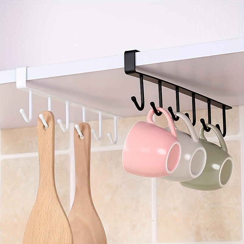 6 crochets Porte-gobelet Suspendre armoire de cuisine sous étagère