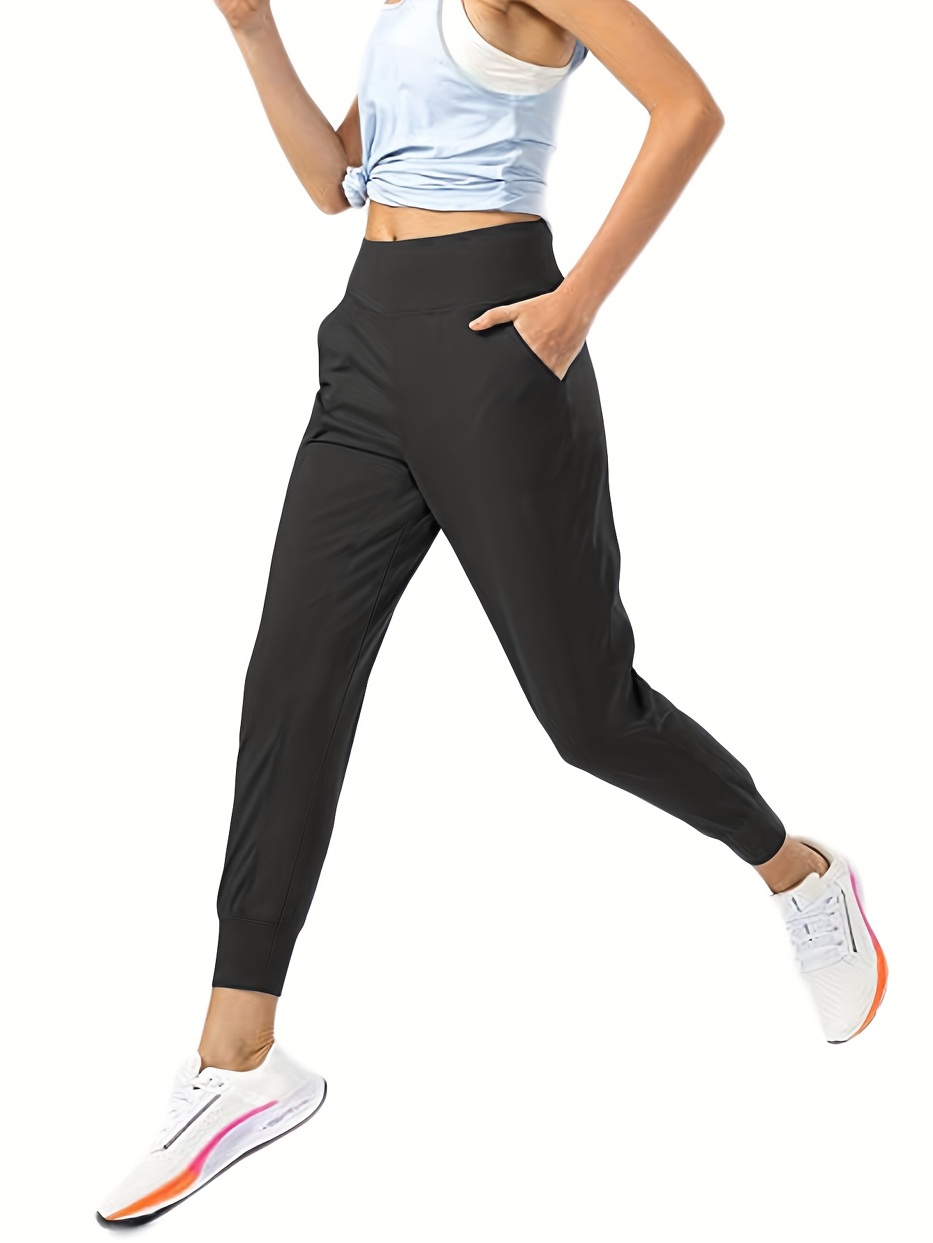 High Waist Yoga Pants with Zipper Pocket - Women's Activewear for Running,  Cycling, and Gym Workouts