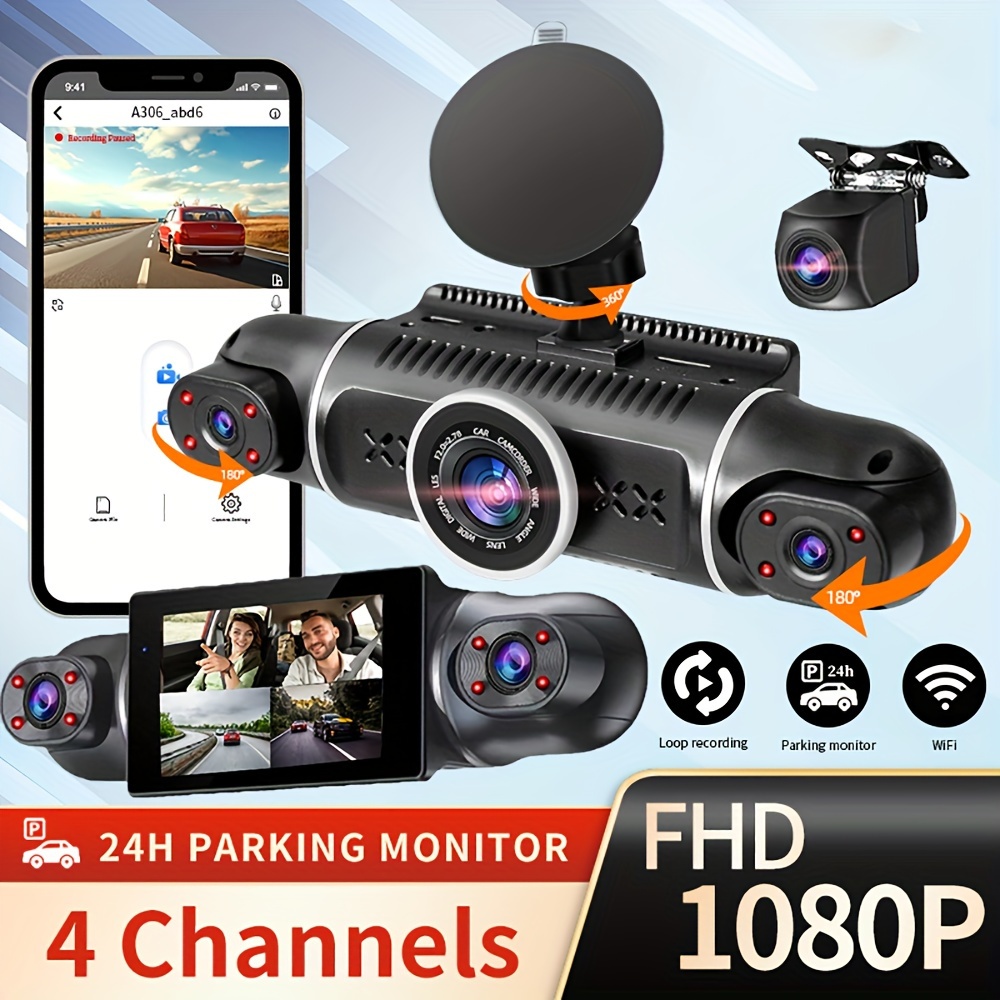 4 Channel 1080P Dash cam WiFi GPS Car DVR Night Vision 360° panoramic car  camera