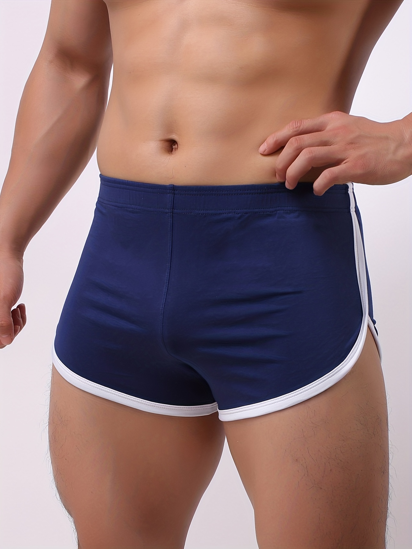 White Winter Short Oversized Athletic Running Underwear Men's Sexy Out  Tight Pants Are Breathable Boxers Buttock Movement 