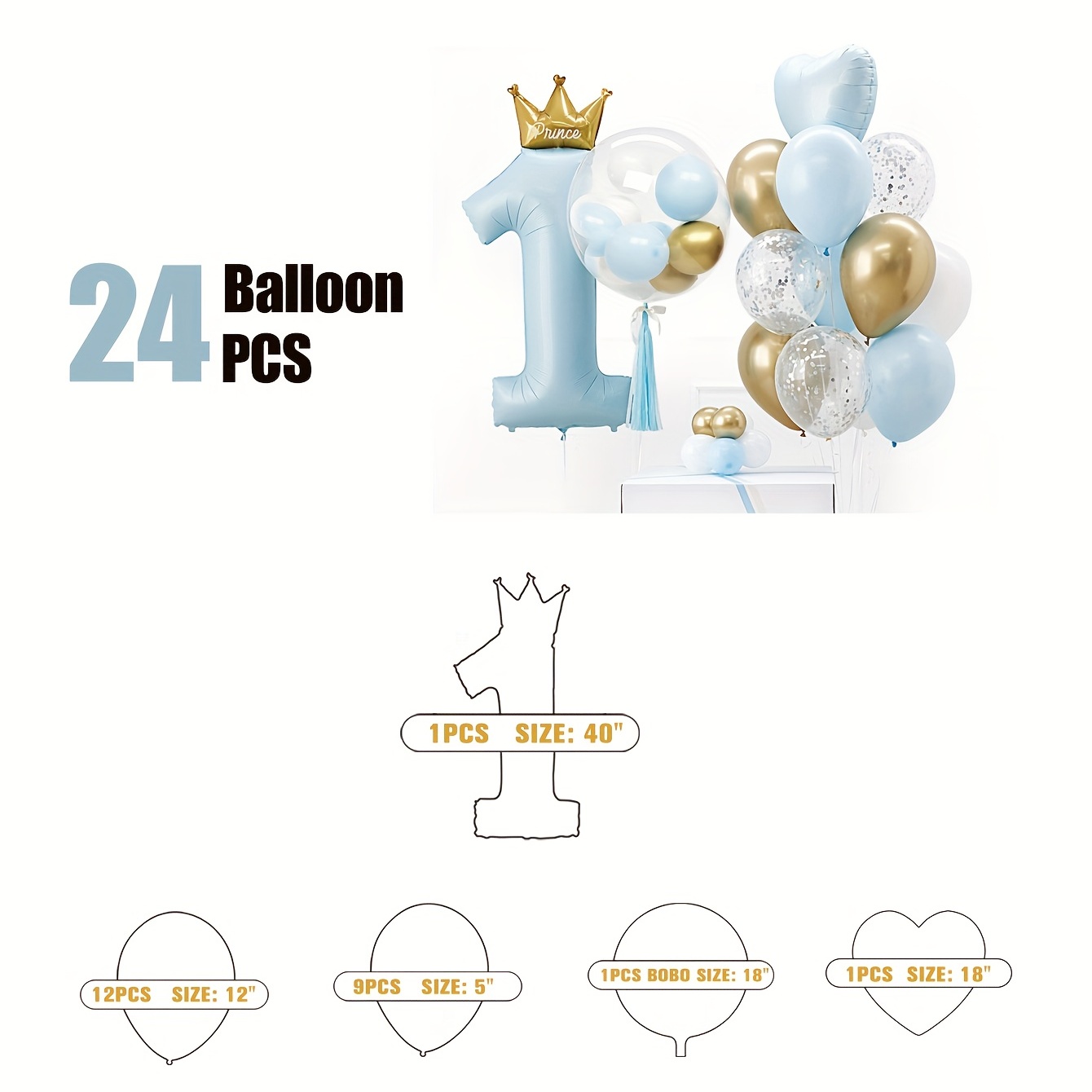 Conjunto de globos de decoración para cumpleaños de 18 años