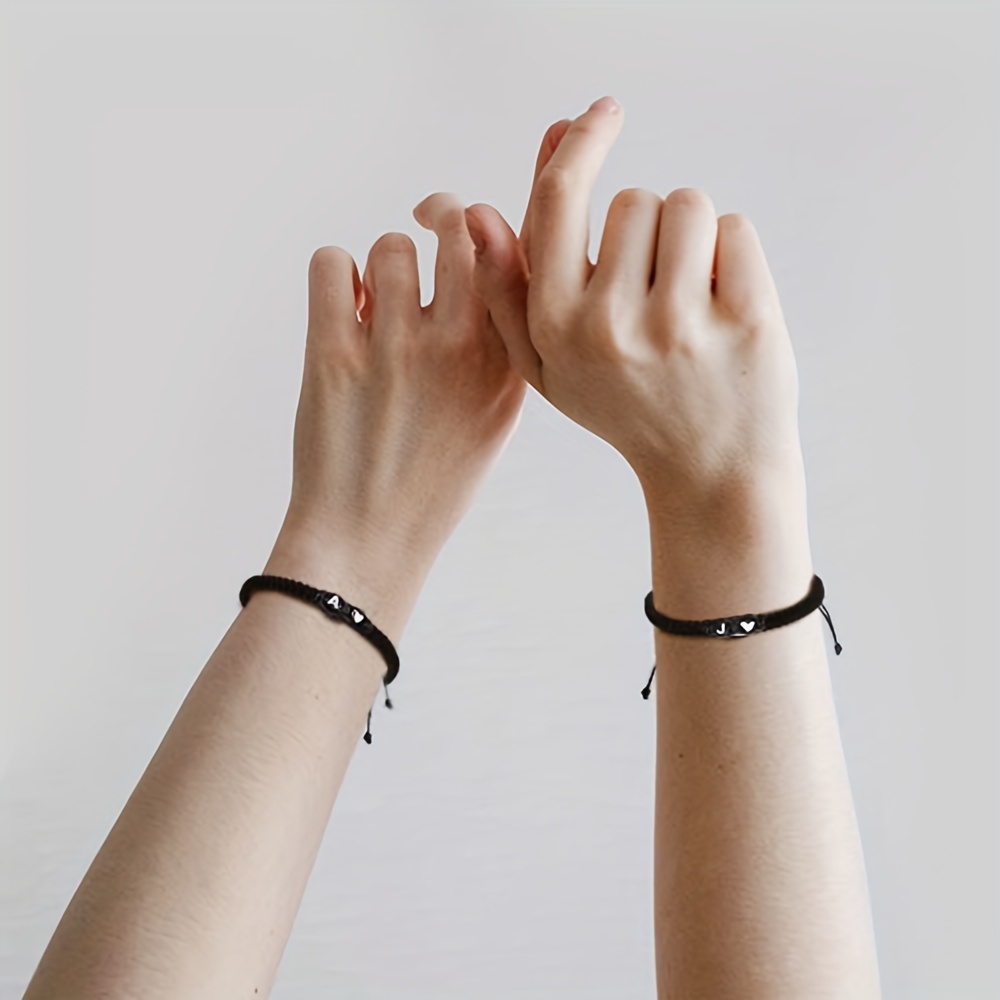 1pc Letter Beads Braided Bracelet Adjustable Friendship Hand Rope