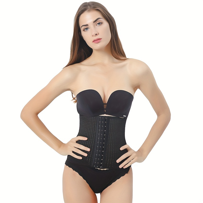 Solid Color Waist Trainer Corset Hollow Out Breathable Body - Temu Australia
