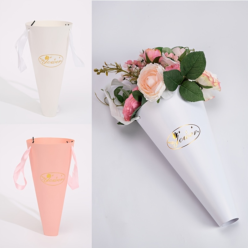 Flower Bouquet Bags,Empty Flowers Bouquet Gift Box - Paper Flower Gift Bags  Bouquet Bags Box with Handle for Valentine's Day, Mother's Day Ice