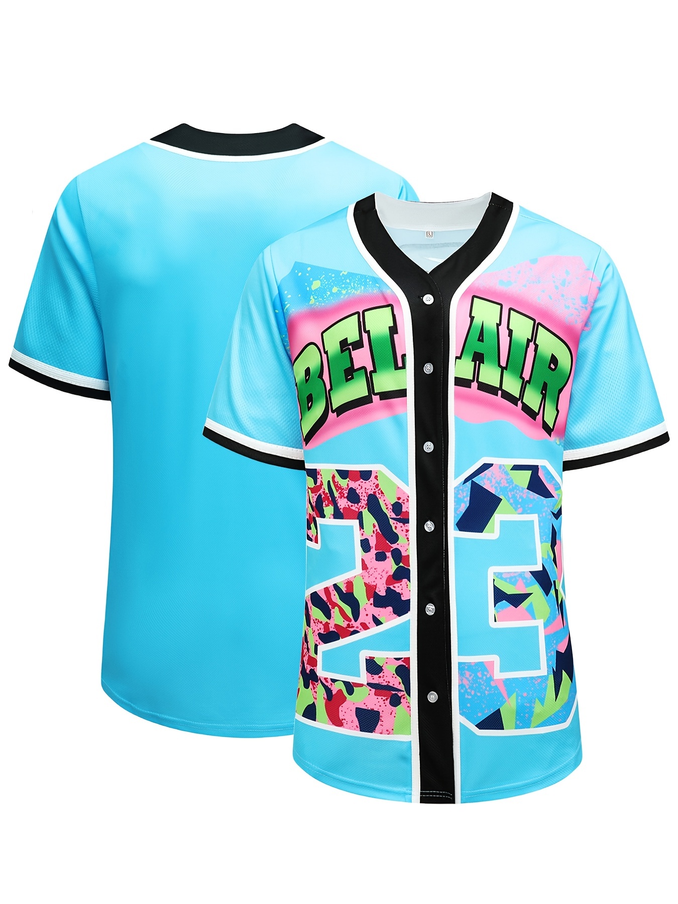 Buy Bel Air 23 Clothing for Men Women, 90s Theme Party Hip Hop Baseball  Jersey Short Sleeves Top Fashion Shirt for Unisex, Style 14, Large at
