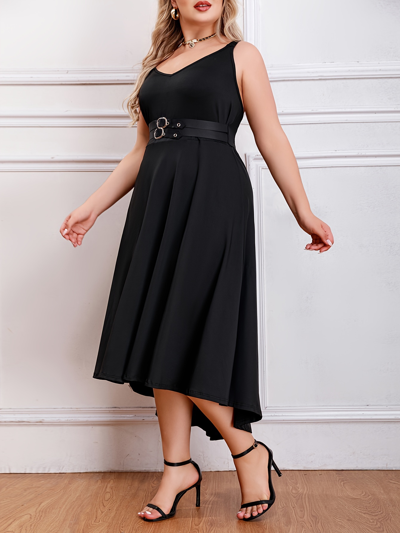 Plus Size Gothic Dress Women's Plus Solid Sweetheart Neck - Temu