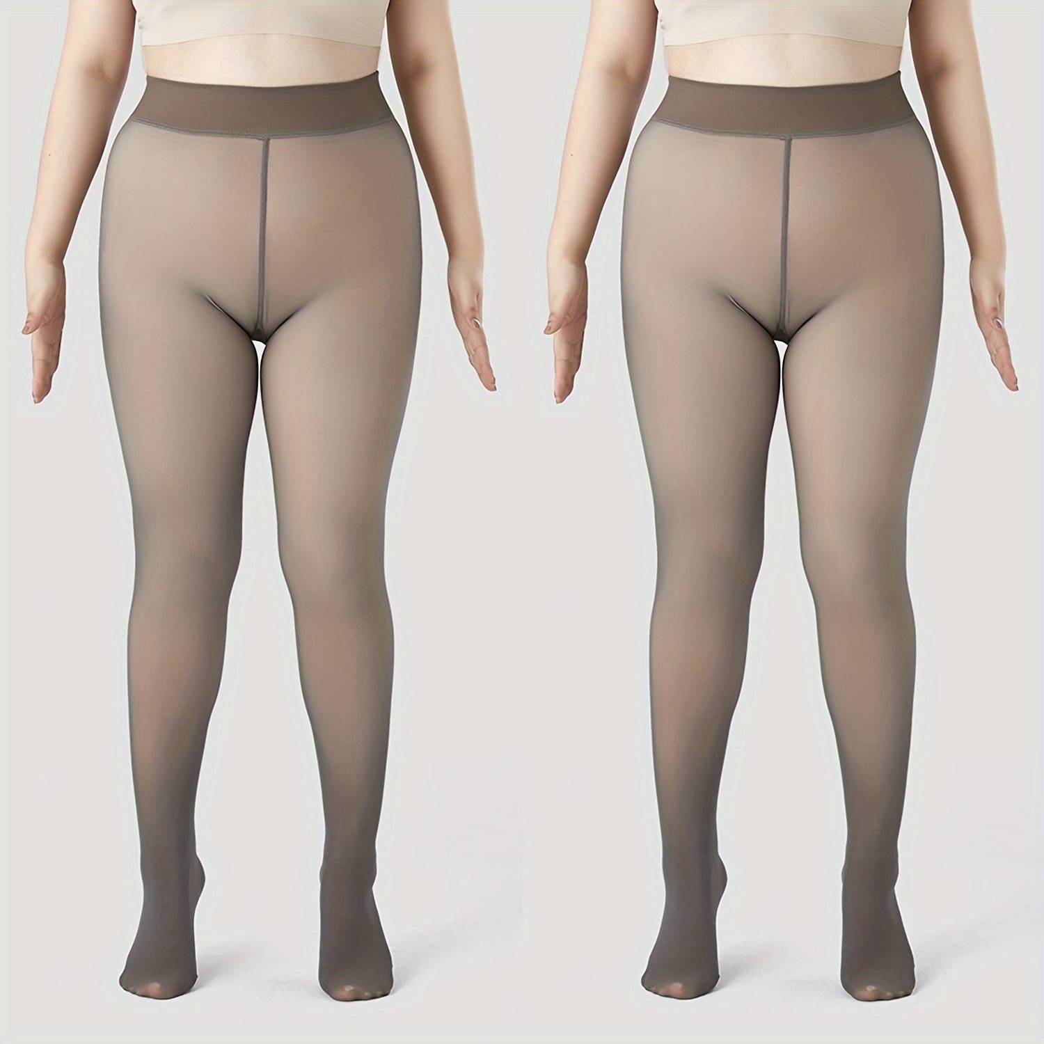 Plus Size Casual Tights Set Plus Size Translucent High - Temu