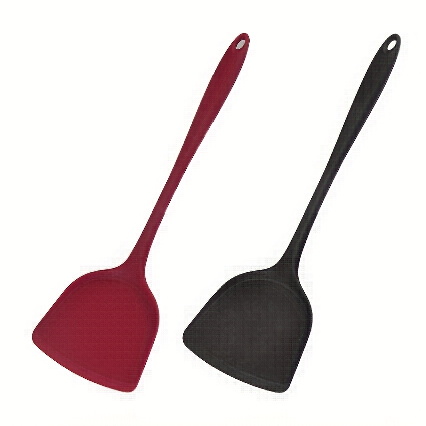 Heat-resistant Silicone Pan Spatula With Integrated Wok Spatula