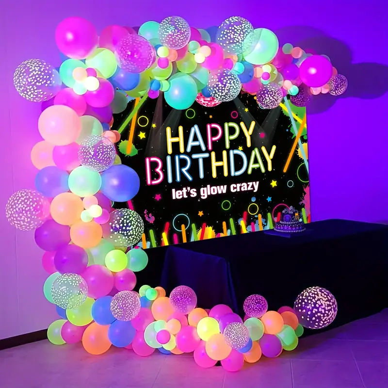 Neon Birthday Party Decorations Supplies Let Glow Party - Temu