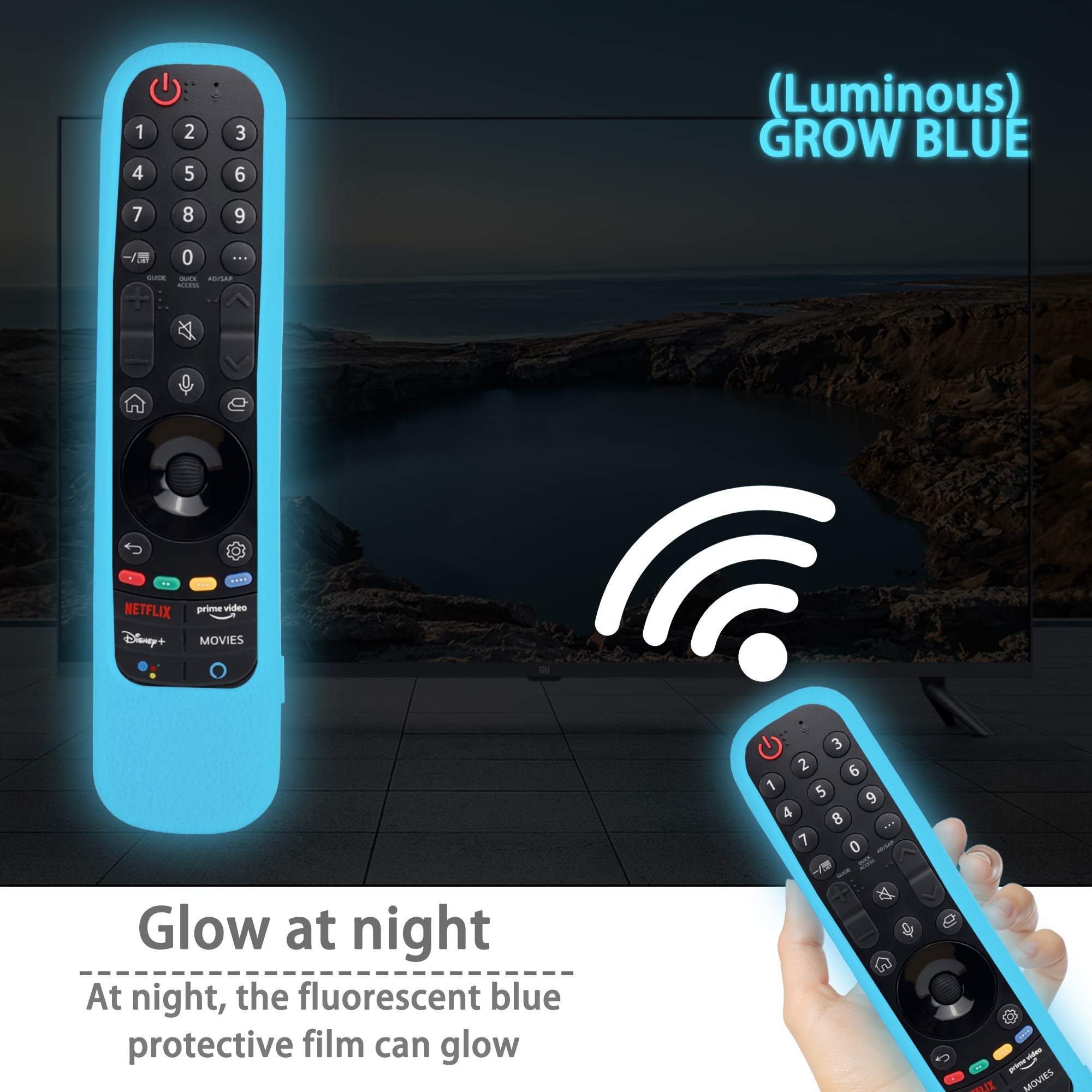  Funda para mando a distancia LG TV, cubierta remota para LG  Smart TV AKB75095307 AKB75375604 AKB74915305 original, funda de silicona de  repuesto que brilla en la oscuridad púrpura : Electrónica