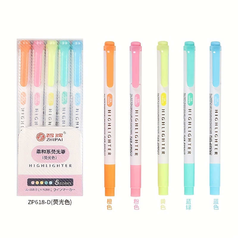 Aesthetic Highlighters Double headed Highlighters With Soft - Temu