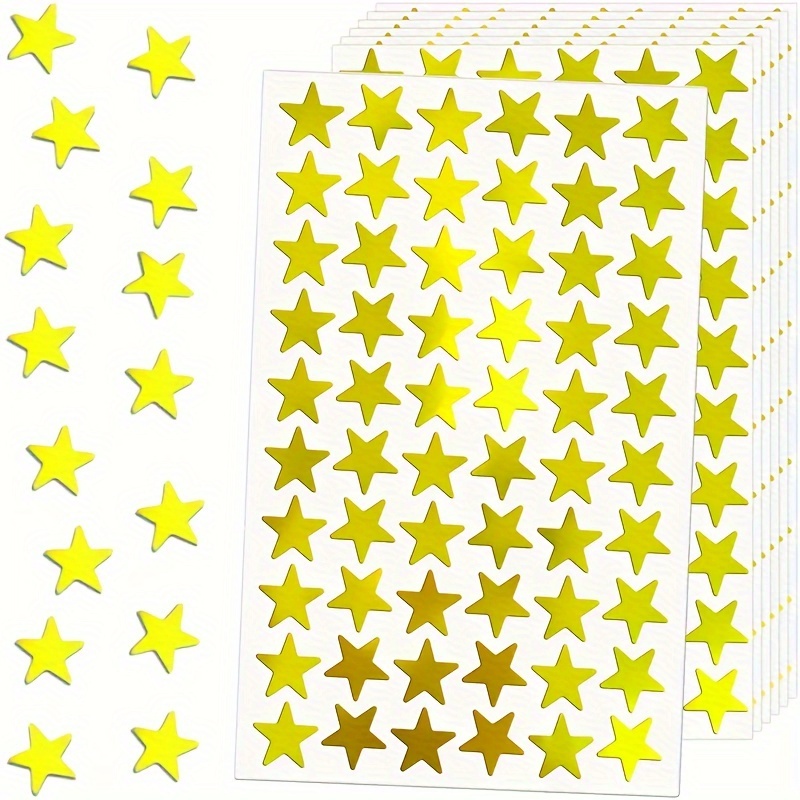 Small Yellow Star Stickers 1/2 Inch