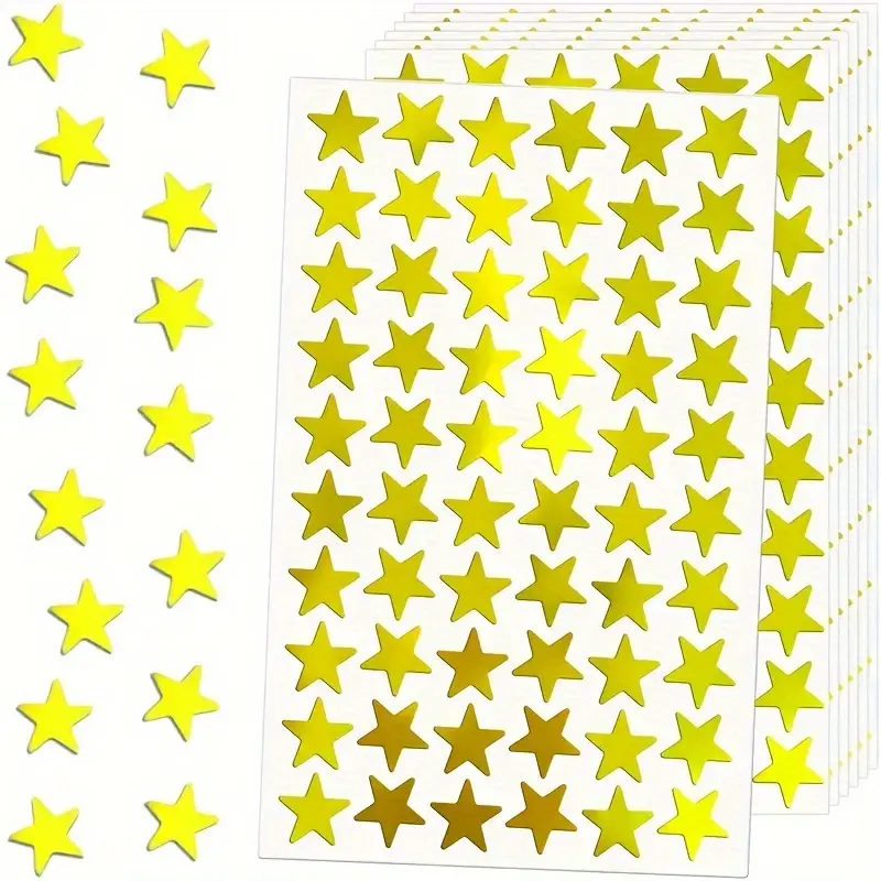 Small Foil Golden Star Stickers For Reward Student Planners - Temu