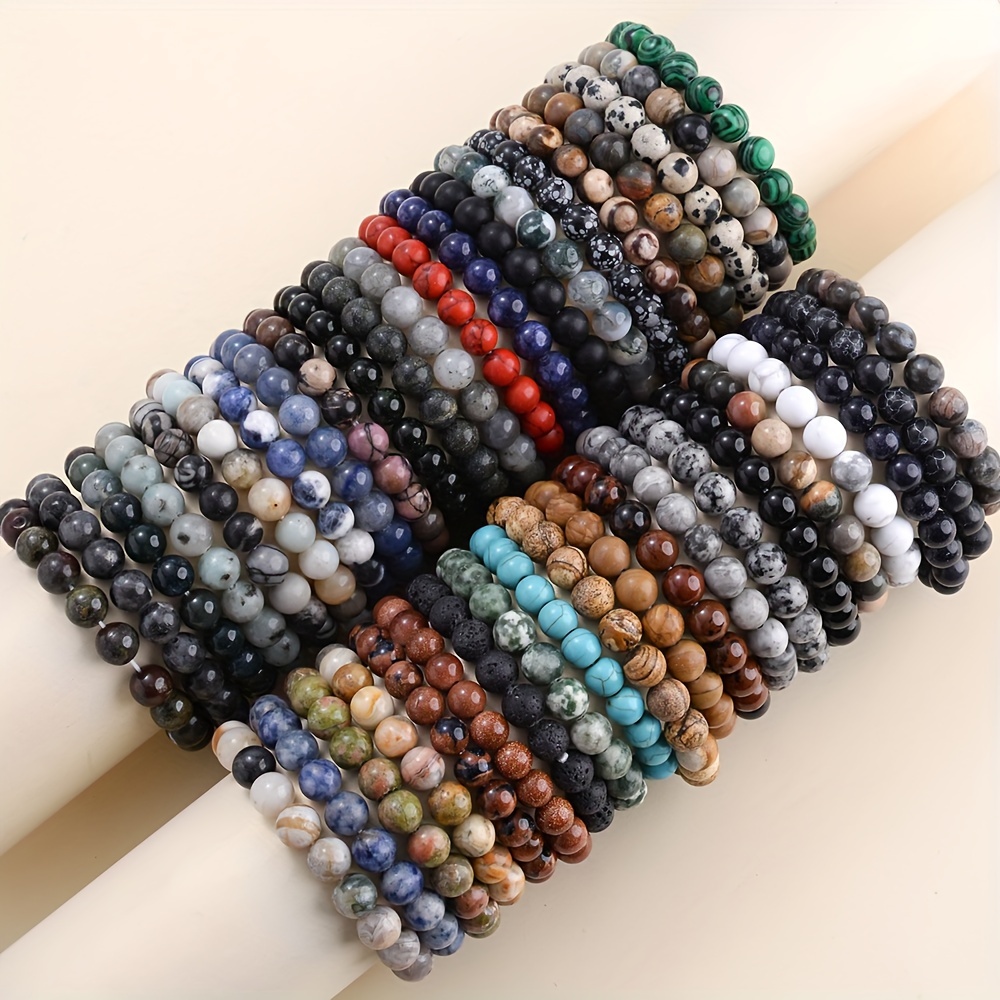 Stone Conglomerate Beads Bracelet with Hook For Man, Woman, Boys & Girls-  Color: Multicolor (Pack of 1 Pc.) - the best price and delivery