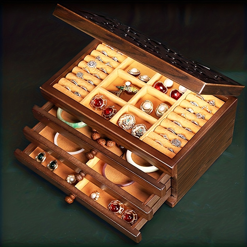 Women's Jewelry Box Organizer made with solid wood.