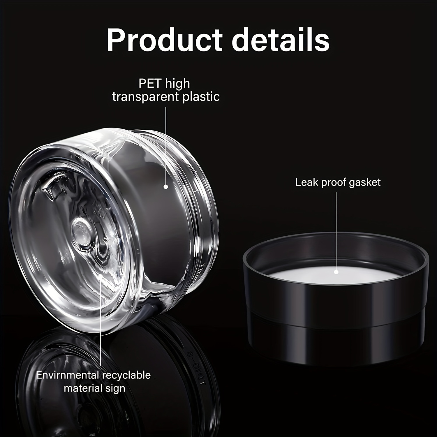 Round Clear Wide mouth Leak Proof Plastic Container Jars - Temu