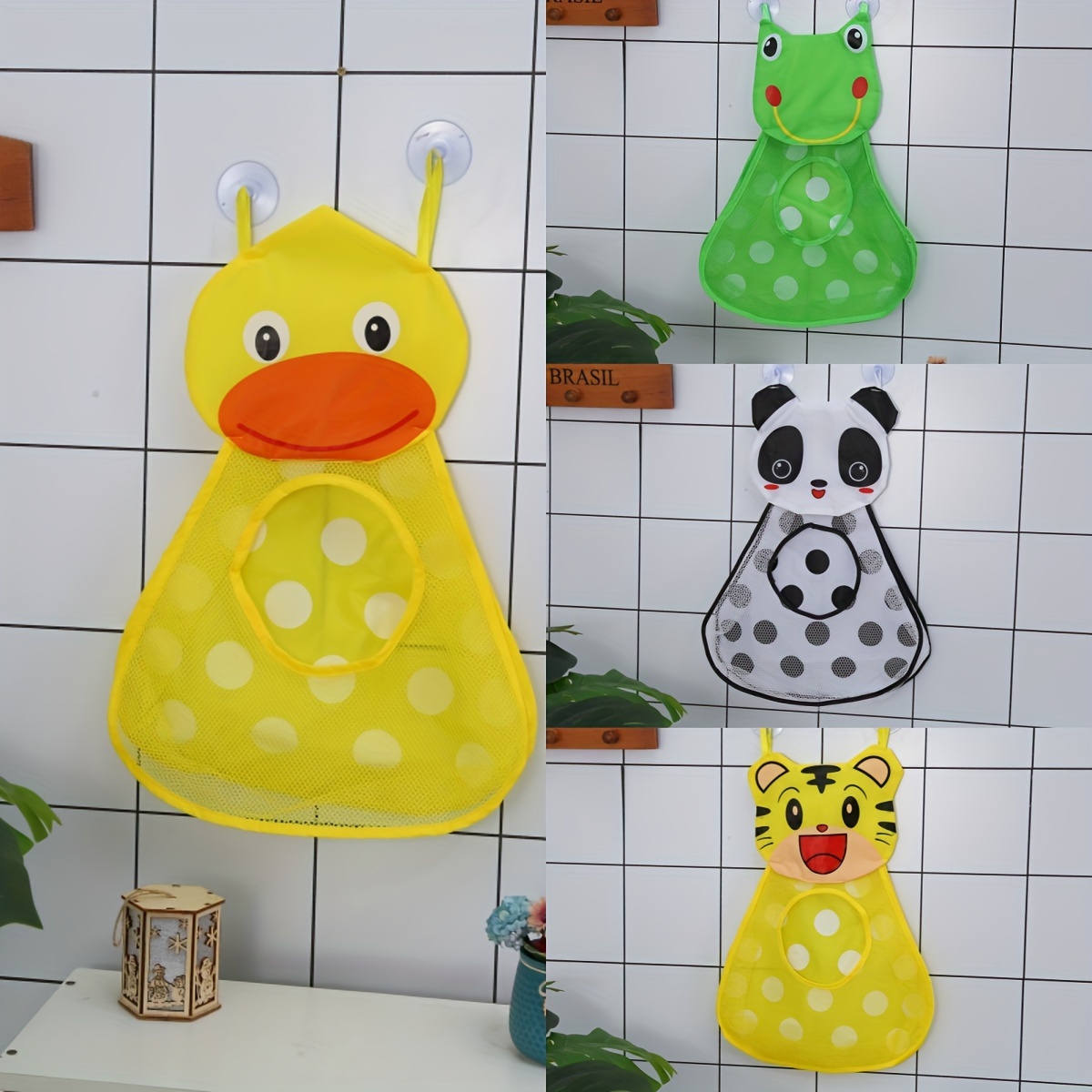 Canard blanc - sac en filet de rangement pour jouets de bain, filet de  rangement en tissu en forme de canard