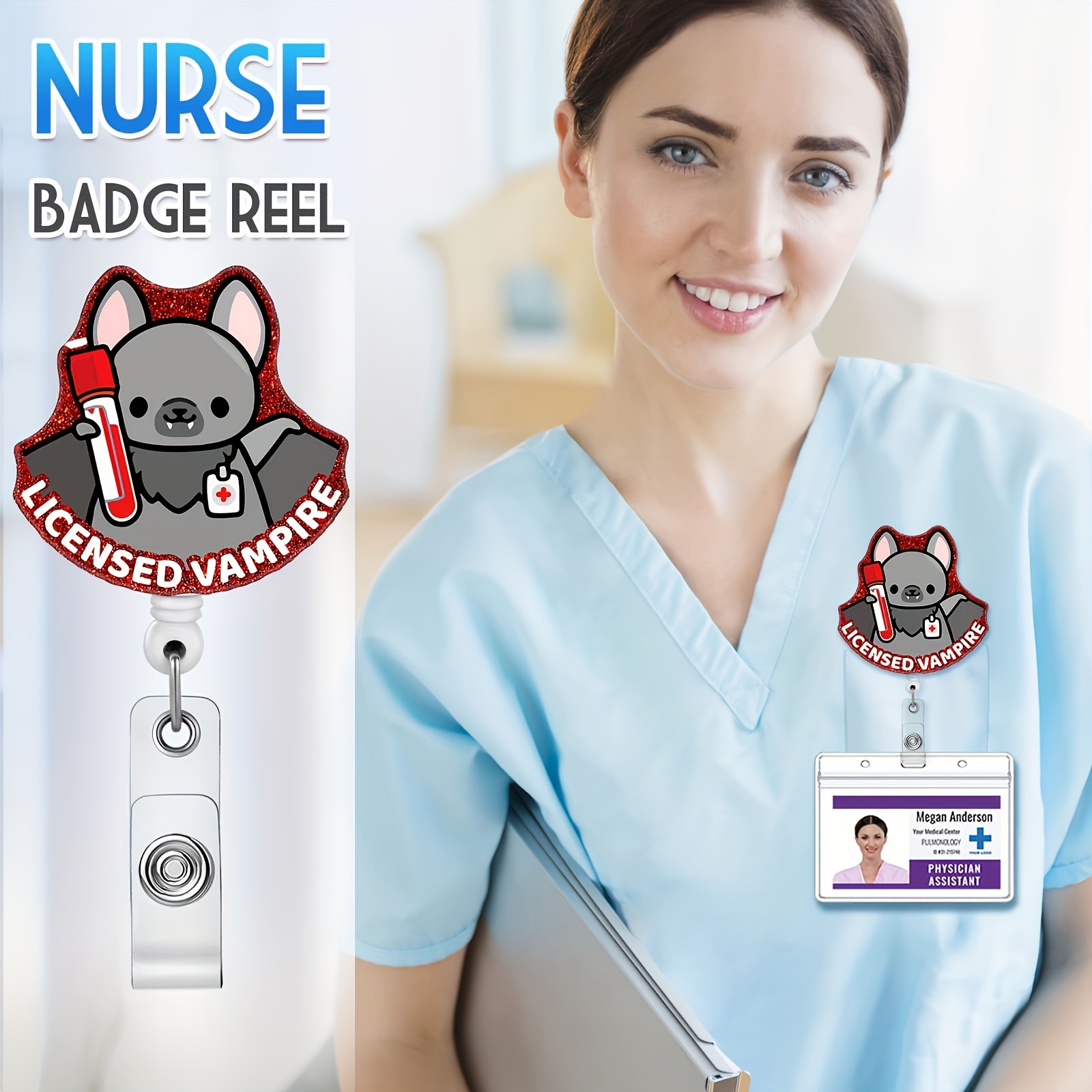 8pc Funny Badge Reel Holder Retractable with ID Clip for Nurse Nursing Name  Tag Card Cute Nursing Student Doctor RN Medical Assistant Work Office,  Supplies Gifts for Nurses : : Office Products