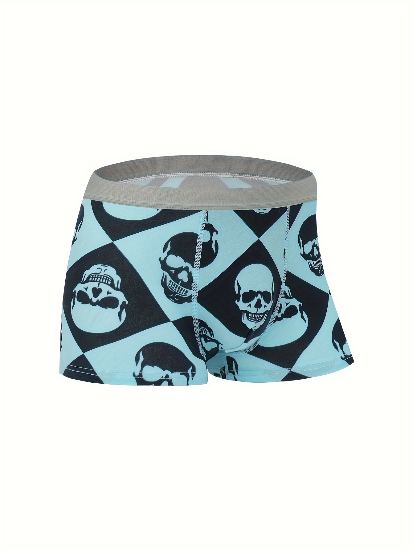 Men's Underwear Skull Pattern Print Fashion Graphic Boxer - Temu Canada