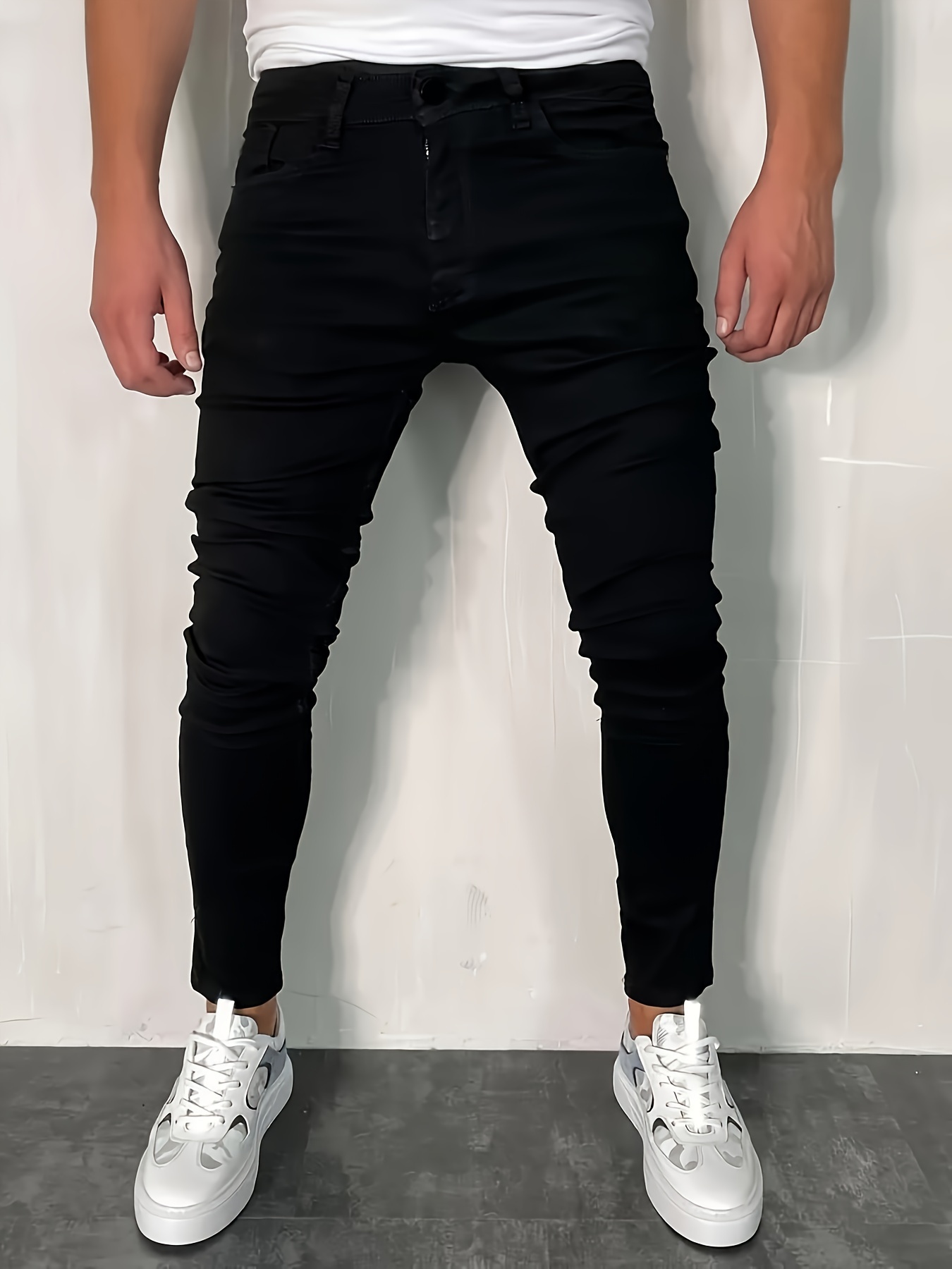 Clásico Diseño Slim Fit Jeans Pantalones Mezclilla Estilo - Temu