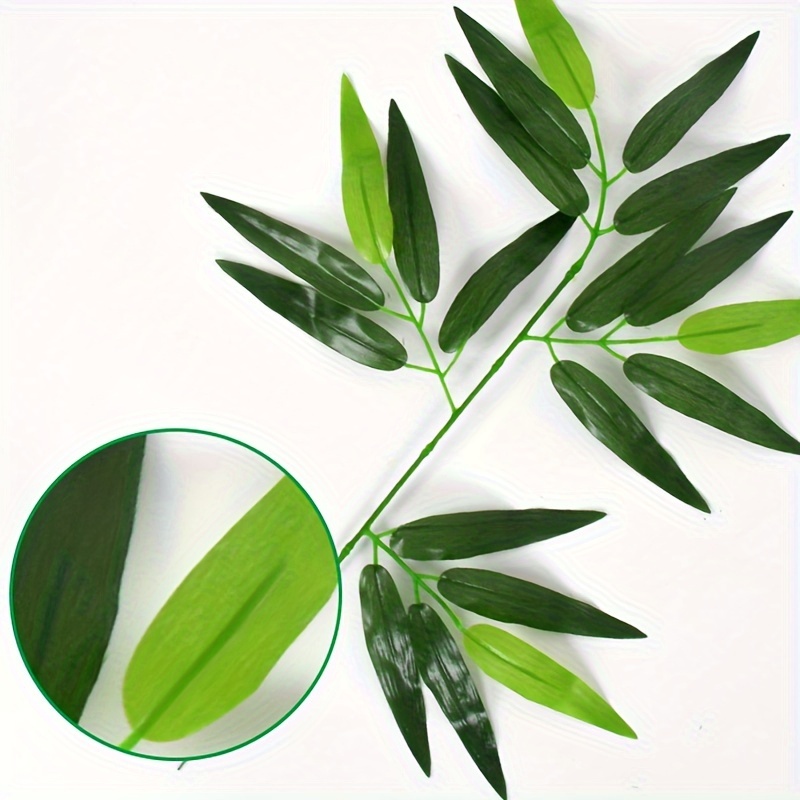 Artificial Bamboo Leaves Fake Green Bamboo Stick Greenery - Temu