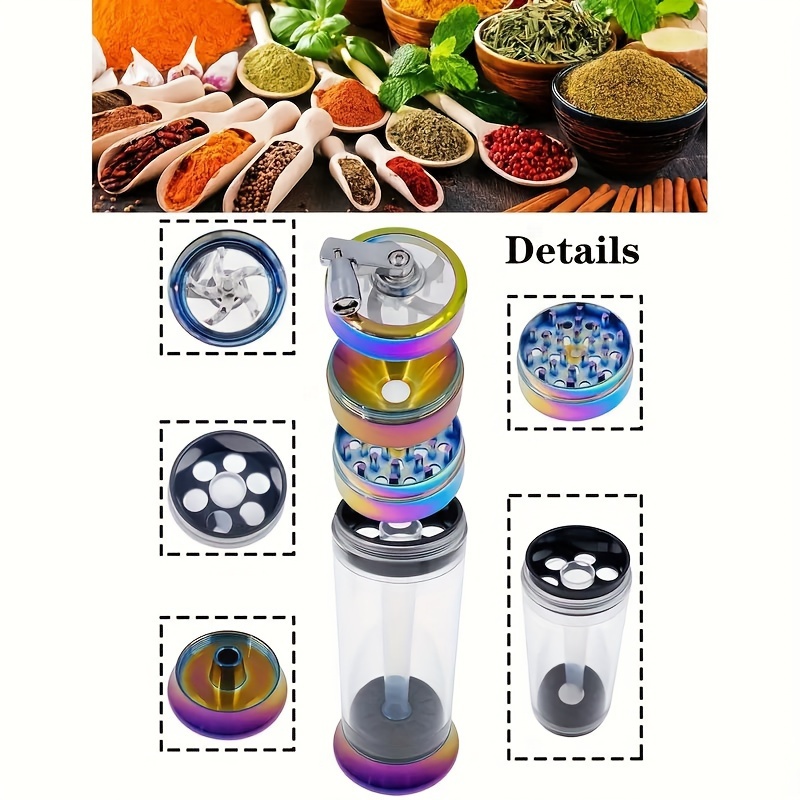 4 layer Grinder Roller Manual Aluminum Spice Herb Grinder - Temu