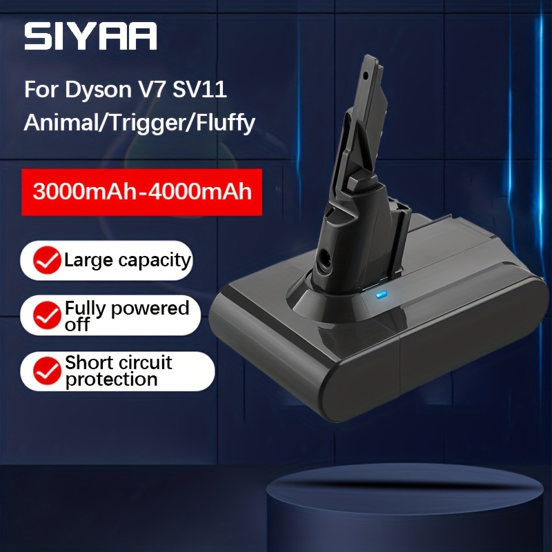 SIYAA V7 21.6V 3000/4000mAh Battery For Dyson SV11 V7 For Fluffy V7 Animal  V7 Motorjead Pro 225403 229687 Trigger Vacuum Cleaner High Quality Replacem
