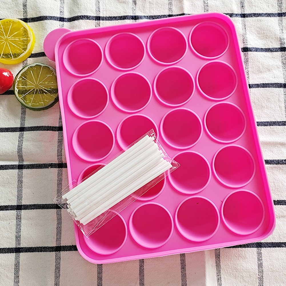 1pc Round Candy Making Reusable Lollipop Mold DIY Tray Non Stick With 20pcs  Sticks, Baking Supplies, Kitchen Items