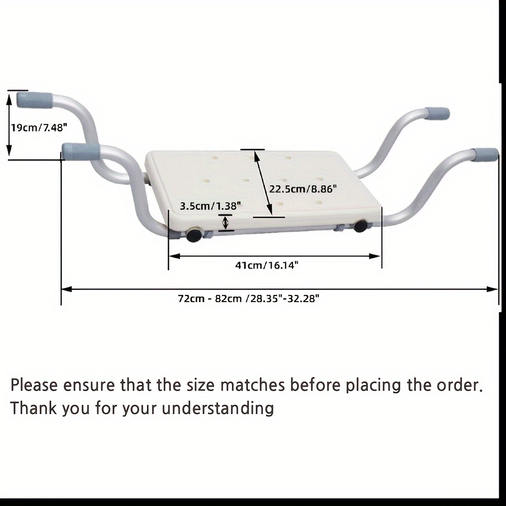 Banco de baño, taburete de ducha resistente de aluminio, longitud  ajustable, asiento de baño de 29 a 33 pulgadas, asiento de bañera de  plástico para