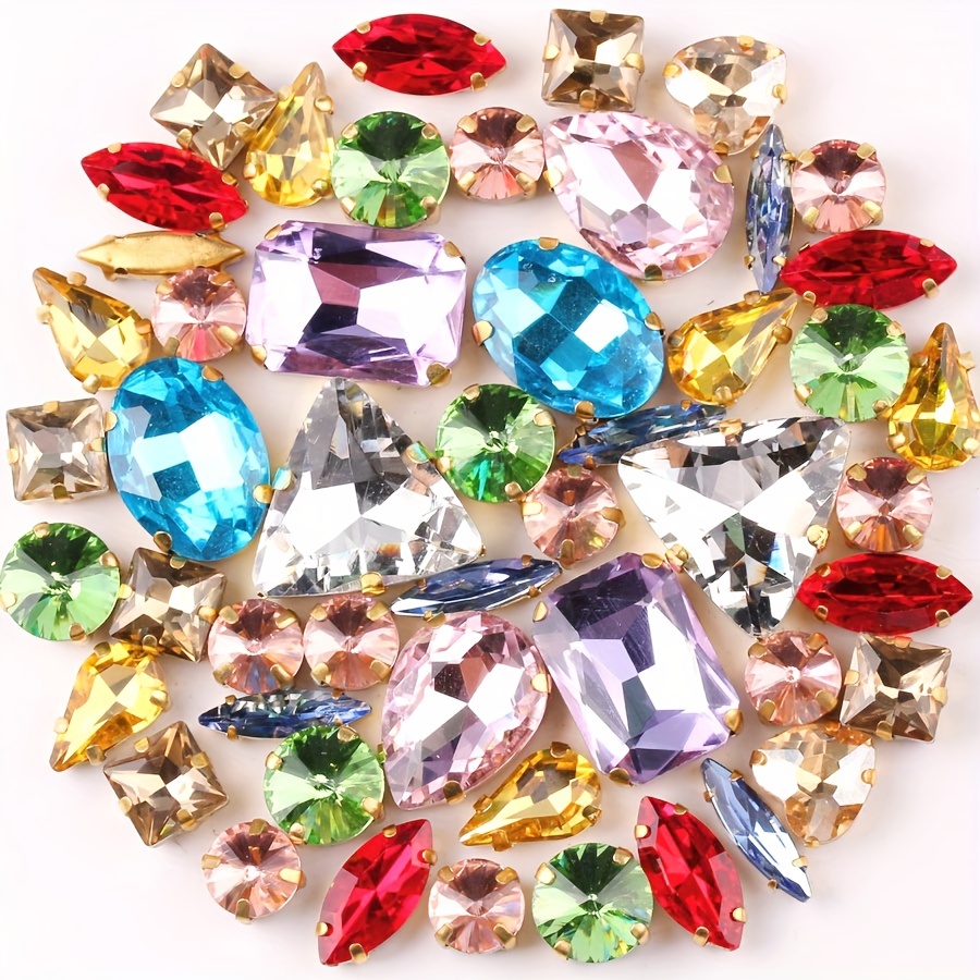 Crystal Flatback Rhinestones Multi Colors Sizes Stones Gems - Temu
