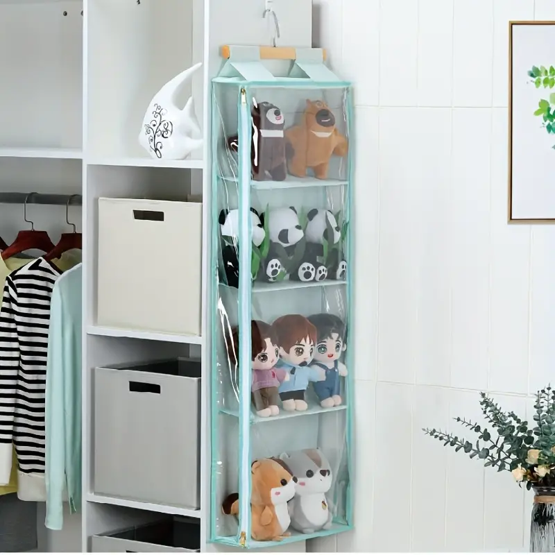 Space saving Clear Closet Hanging Organizer With Zippers For - Temu