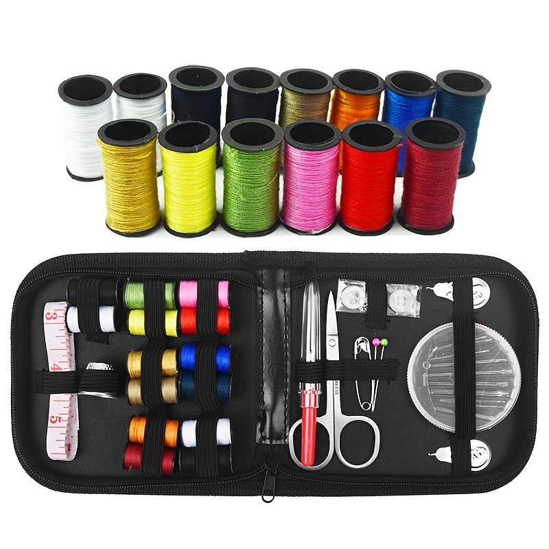 27pcs Sewing Kit Box, Portable Sewing Tools, Scissors Button Thread  Neddles, Sewing Supplies