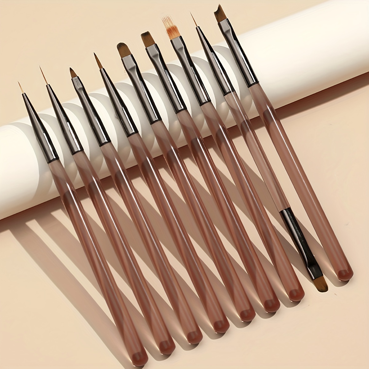 

9pcs Nail Art Pen Brush Set Sweeping Pen Double-headed Construction Pen Phototherapy Painting Pull Line Pen Gradient Pen Manicure Pedicure Nail Art Tools Kit