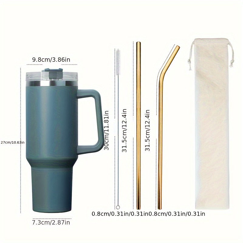 Straw, Reusable Stainless Steel Straws For Tumbler, Long, Includes Cleaning  Brush, Perfect For Smoothies, Iced Coffee, And Cocktails, Dishwasher Safe,  Ideal For Parties, Weddings, And Beach Outings, Kitchen Tools - Temu South