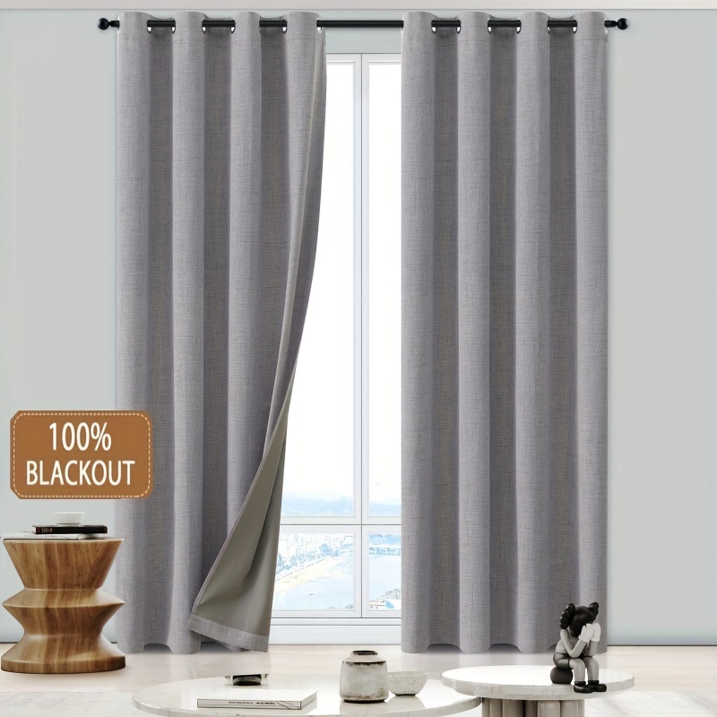 Cortinas térmicas aislantes para ventana, cortina opaca de 100% con Panel  de luz completo y