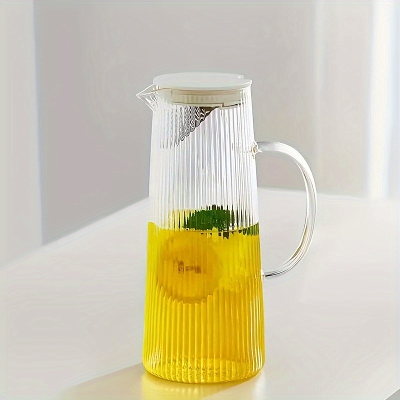 Glacier Glass Pitcher With Lid, Heat Resistant Heavy Duty Water