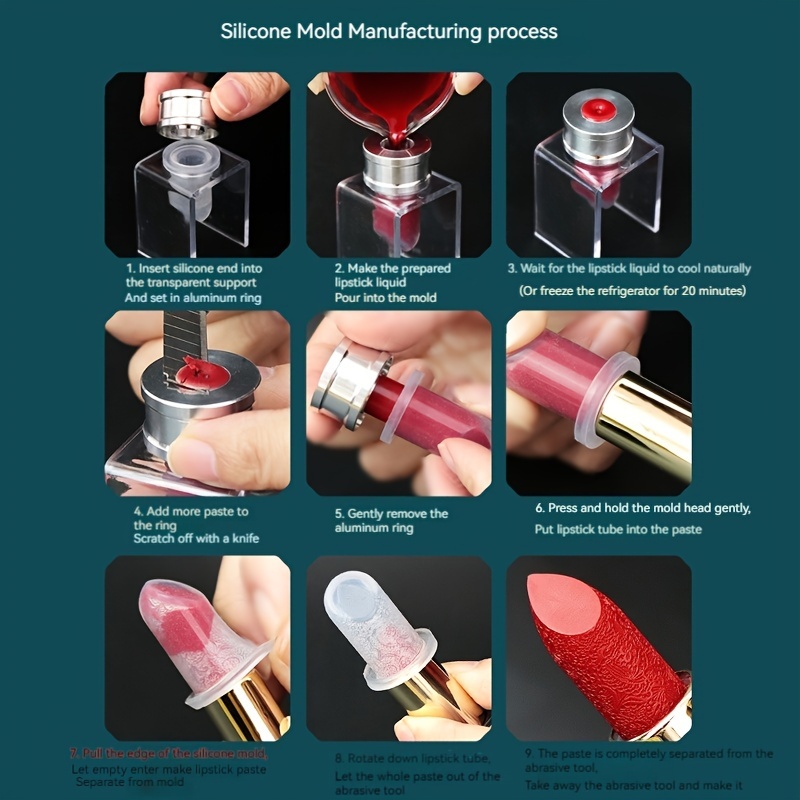 Agatige 4 Style Lipstick Mold, 12mm Silicone Lipstick Tube Mould DIY  Lipstick Making Kit for Homemade Lip Balm Lipstick Lip Cream Lipstick Fix