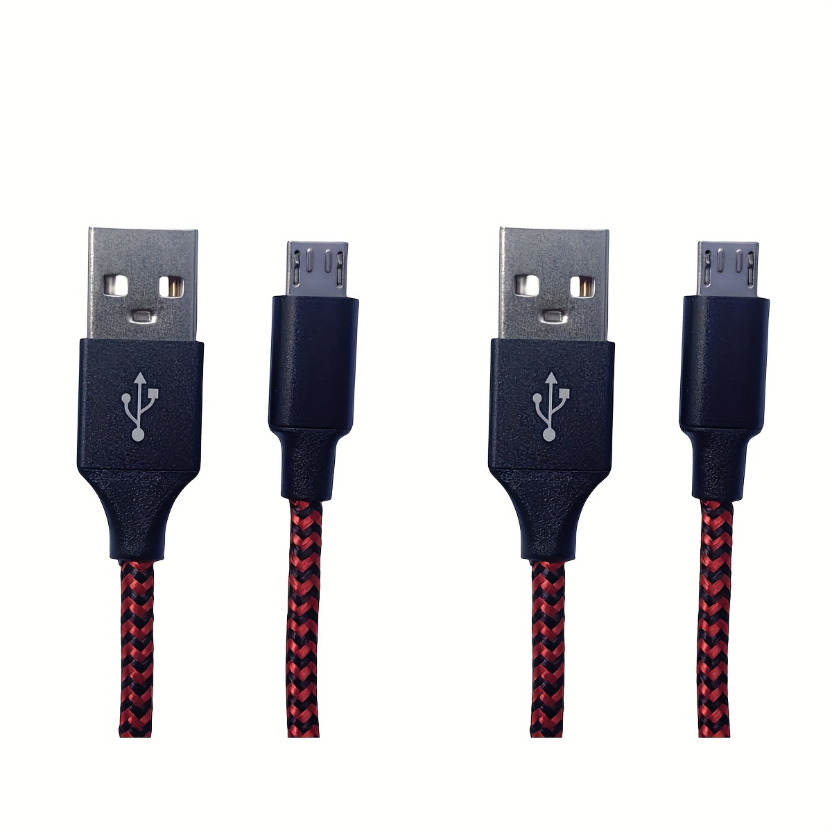 Lot de 2 câbles de charge pour manette PS4, micro USB 2.0 en nylon