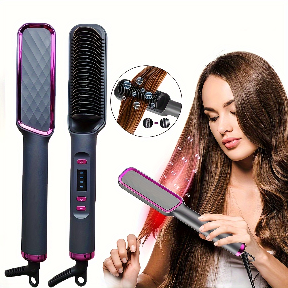 Plancha Eléctrica Cabello Cepillo Alisador Cabello Peine - Temu