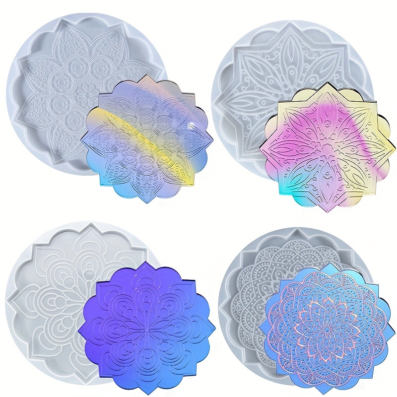 Resin Coaster Molds Mandala Coaster Silicone Molds For Epoxy - Temu
