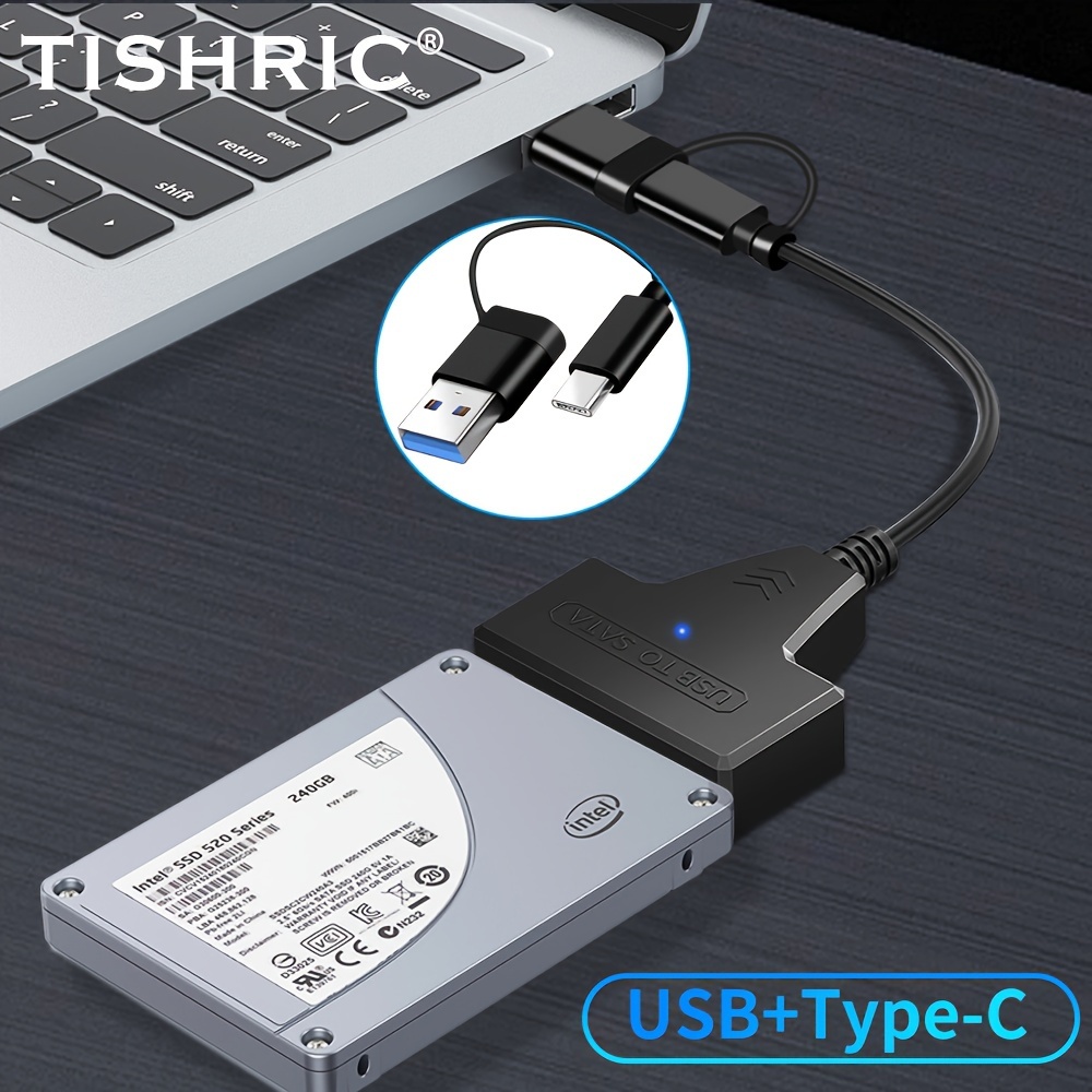 YINNCEEN Lecteur de disque dur externe USB 3.0 vers SATA IDE, convertisseur  universel pour disque dur 2,5/3,5 HDD/SSD, adaptateur d'alimentation 12