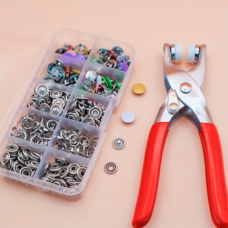 Zangenwerkzeug 50 Stück Metalldruckknopf Verdickter Druckknopf Kit DIY  Bastelbedarf für die Installation von Kleidersack-Nähzubehör