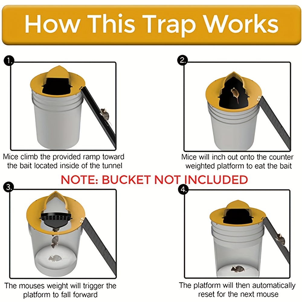 Flip Over Trap For Catching Mice,indoor And Outdoor Mouse Traps  Automatically Reset Mouse Traps,detachable Mouse Traps - Temu