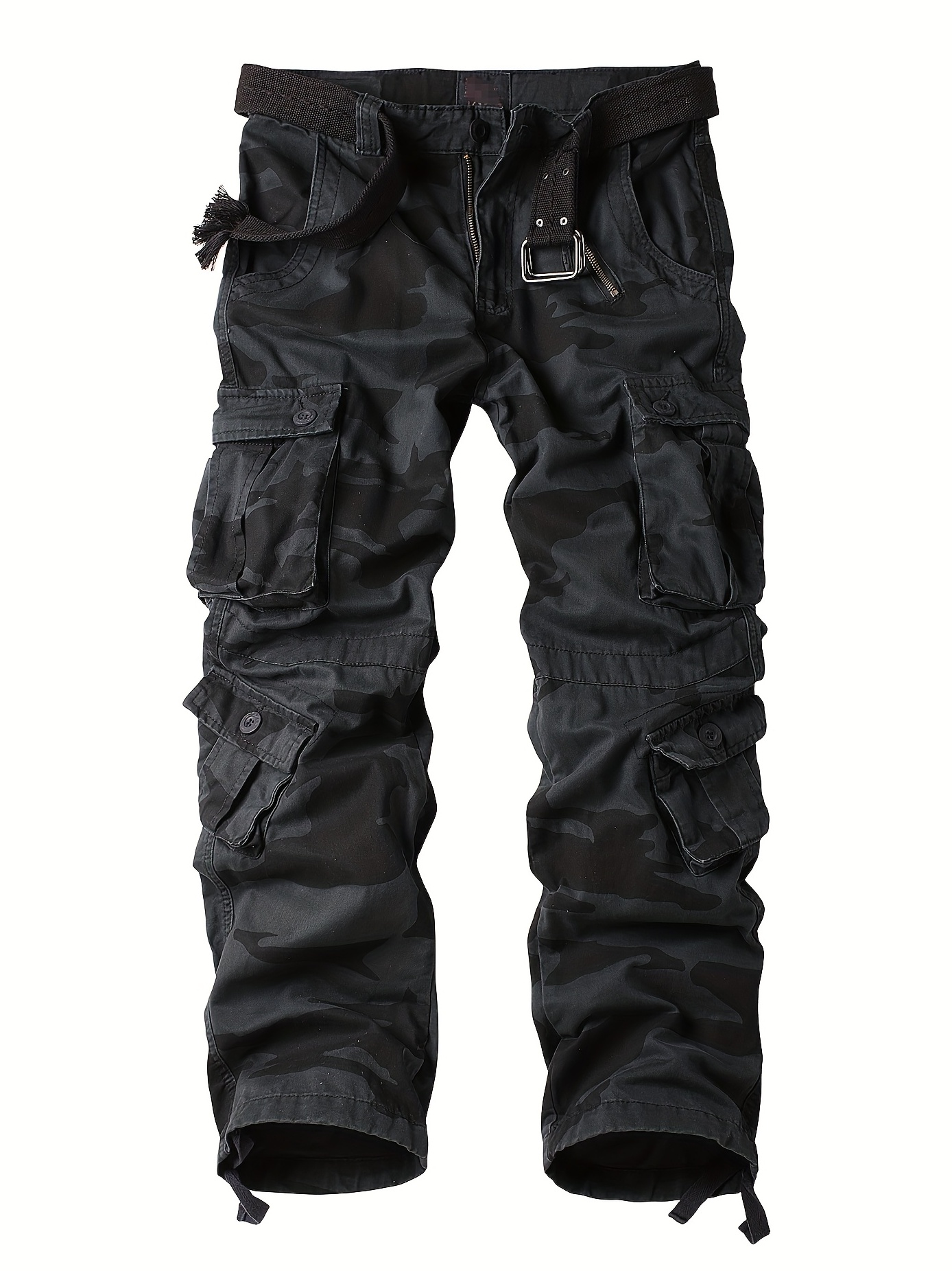 Men's Fleece Lined Cargo Pants Camo Hiking Tactical Ripstop Pants