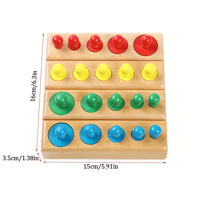 Montessori Knobbed Cylinder Socket Wooden Toy