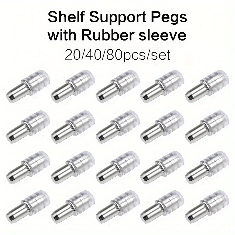 10PCS Shelf Pegs, L Shaped Shelf Holders Pegs, with Rubber Sleeve